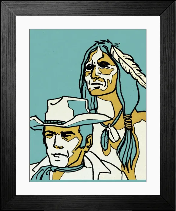 Framed Print : Cowboy and Indian Framed Print : Cowboy and Indian