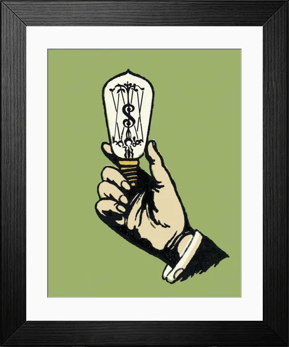 Framed Print : Hand Holding a Light Bulb Framed Print : Hand Holding a Light Bulb
