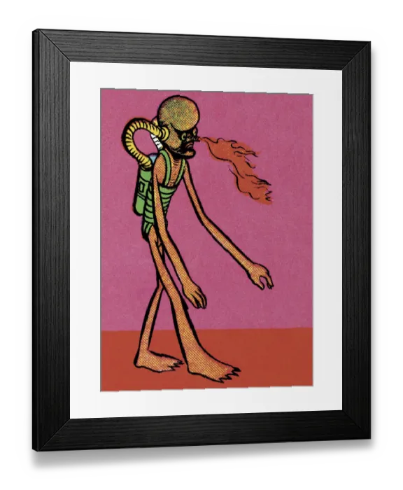Framed Print : Fire Breathing Alien Framed Print : Fire Breathing Alien