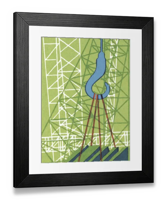 Framed Print : Crane Lifting Construction Materials Framed Print : Crane Lifting Construction Materials