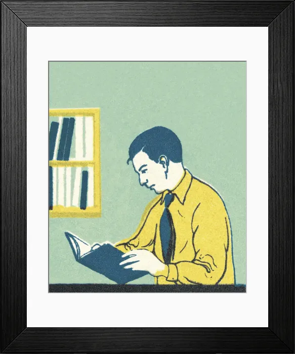 Framed Print : Man Reading Framed Print : Man Reading