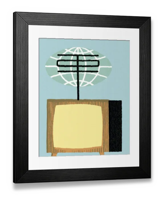 Framed Print : Television Set with Antenna Framed Print : Television Set with Antenna