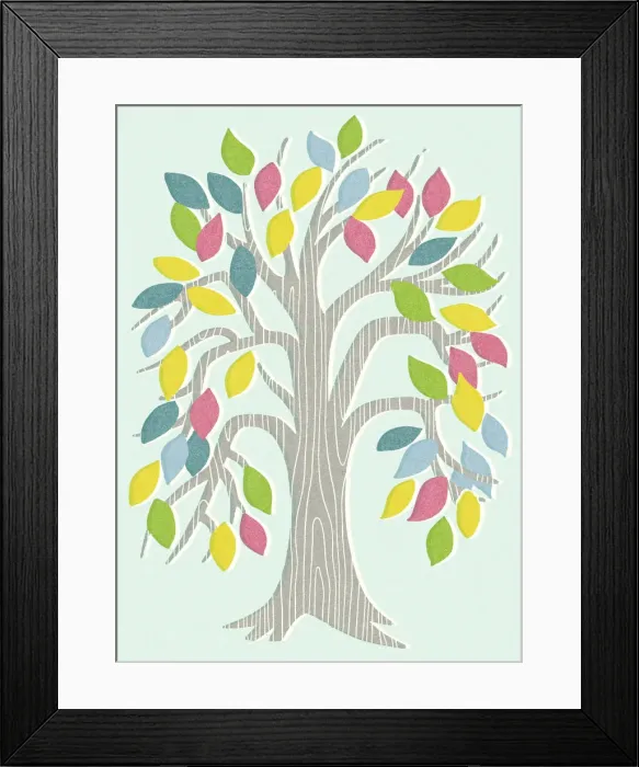 Framed Print : Tree With Multicolored Leaves