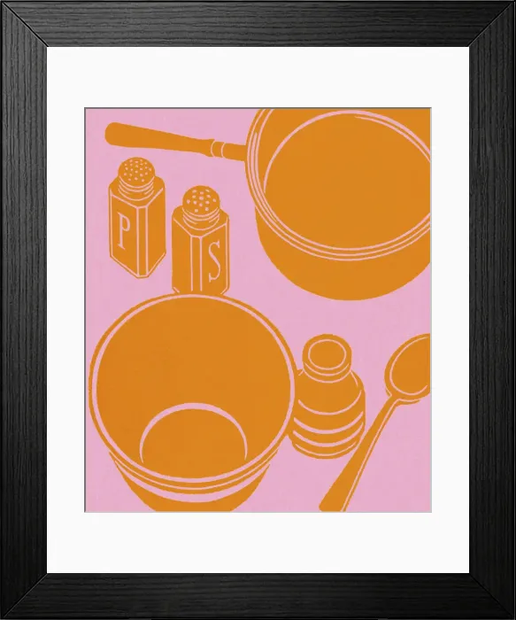 Framed Print : Empty Pan and Bowl