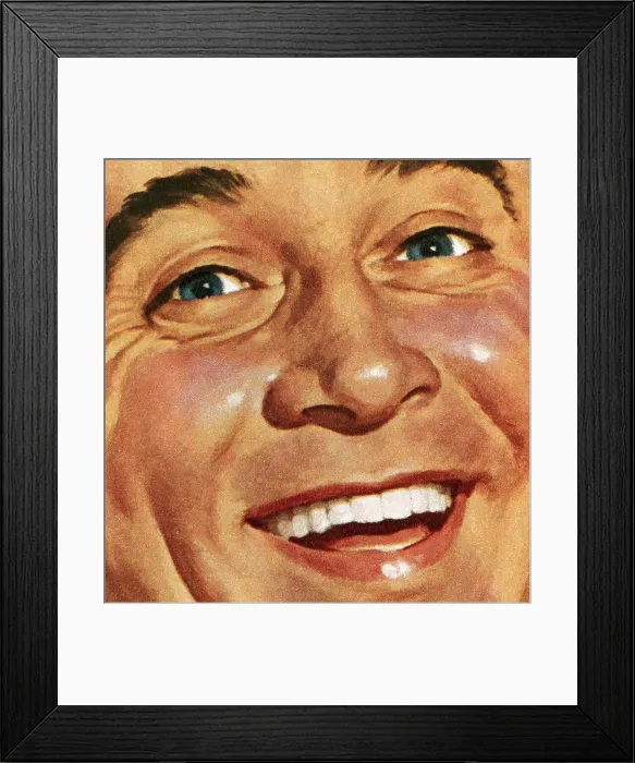 Framed Print : Smiling Mans Face Framed Print : Smiling Mans Face