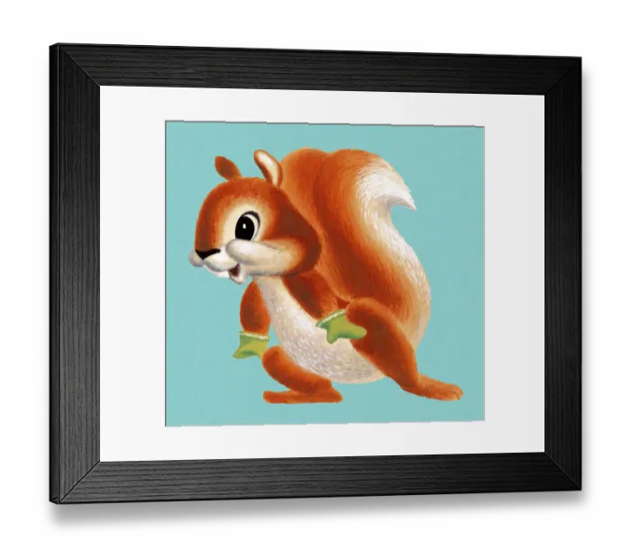 Framed Print : Squirrel Wearing Mittens Framed Print : Squirrel Wearing Mittens