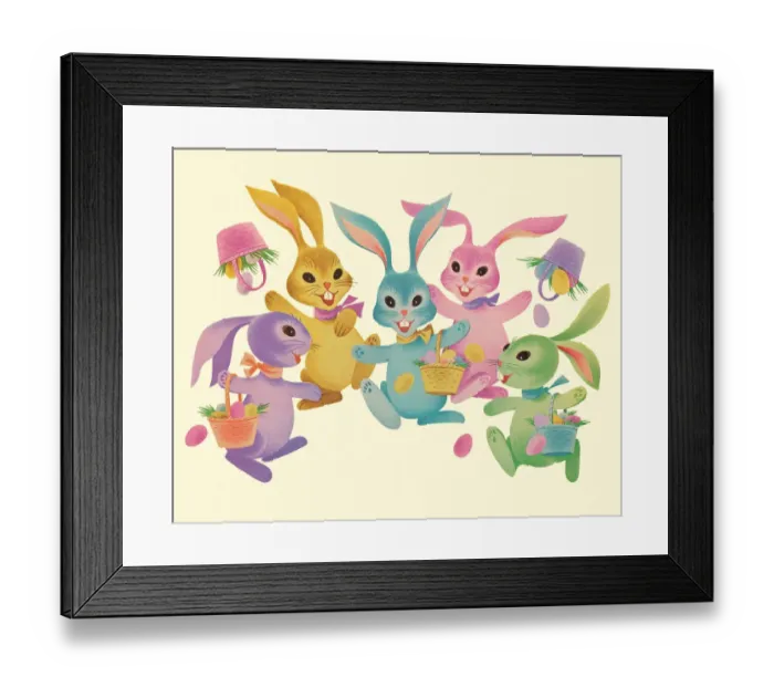 Framed Print : Colorful Easter Rabbits Framed Print : Colorful Easter Rabbits