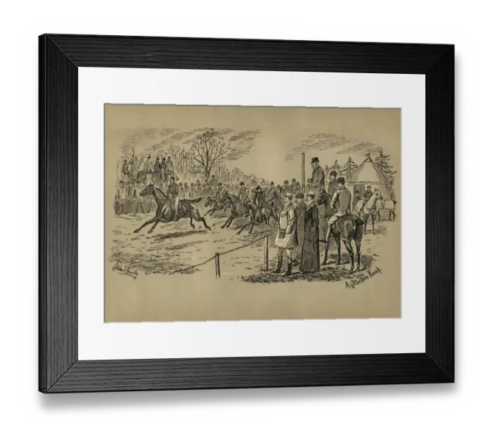 Framed Print : University of Cambridge Varsity Horse Race 1890s, Victorian 19th Century