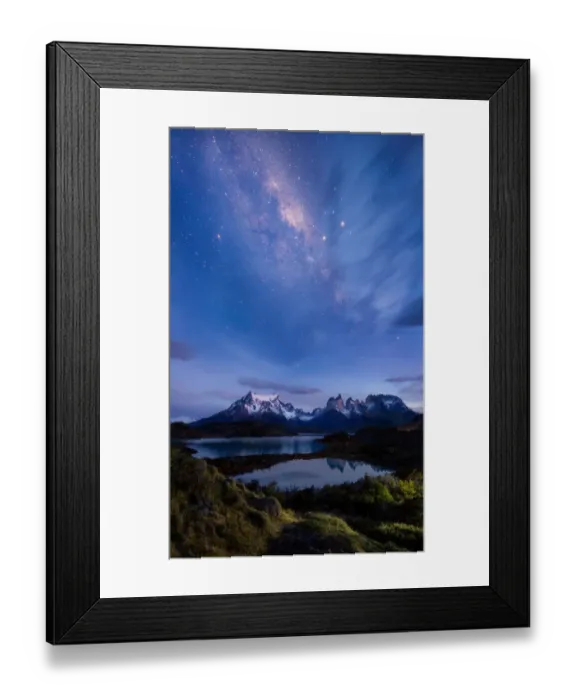 Framed Print : Milky way over Torres del paine national park at twilight, patagonia, Chile Framed Print : Milky way over Torres del paine national park at twilight, patagonia, Chile