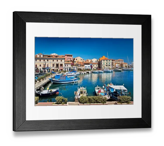 Framed Print : Marina and view over La Maddalena, the largest town in the Maddalena archipelago Framed Print : Marina and view over La Maddalena, the largest town in the Maddalena archipelago