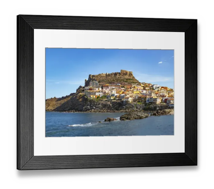 Framed Print : View of Castelsardo and fortress, Sassari, Sardinia, Italy Framed Print : View of Castelsardo and fortress, Sassari, Sardinia, Italy