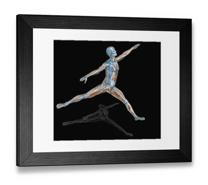 Framed Print : Digitally generated image of human representation dancing ballet Framed Print : Digitally generated image of human representation dancing ballet