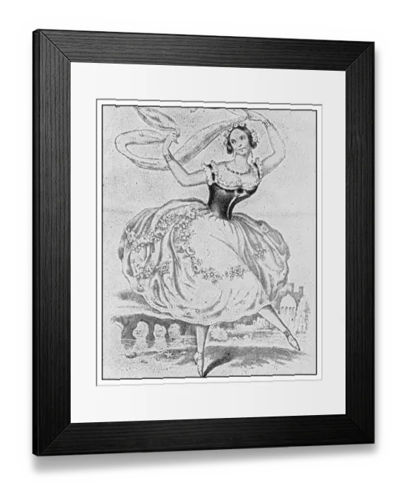 Framed Print : Antique illustration: Mademoiselle Theodore as Columbine Framed Print : Antique illustration: Mademoiselle Theodore as Columbine