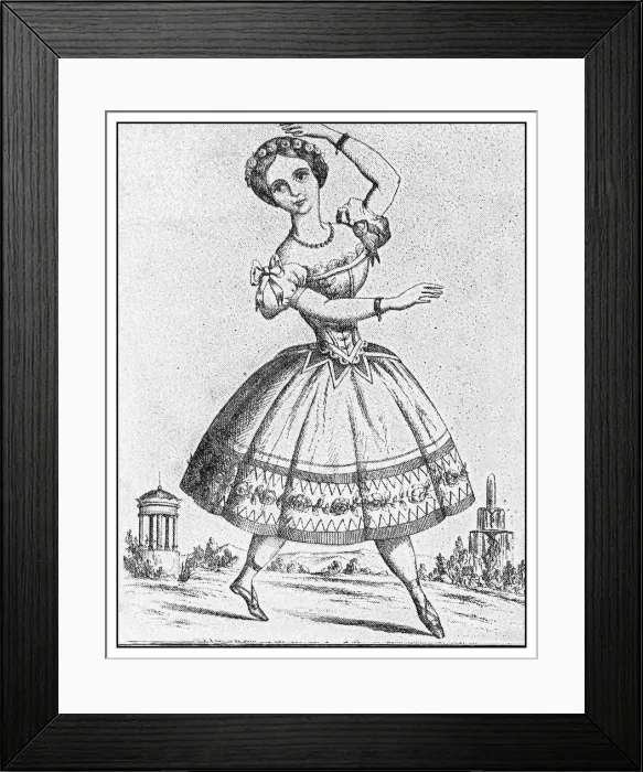Framed Print : Antique illustration: Madame Auriol as Columbine Framed Print : Antique illustration: Madame Auriol as Columbine