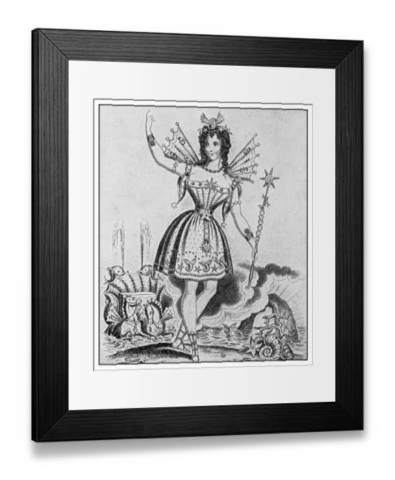 Framed Print : Antique illustration: Mrs Honey as the fairy of the silver lake Framed Print : Antique illustration: Mrs Honey as the fairy of the silver lake