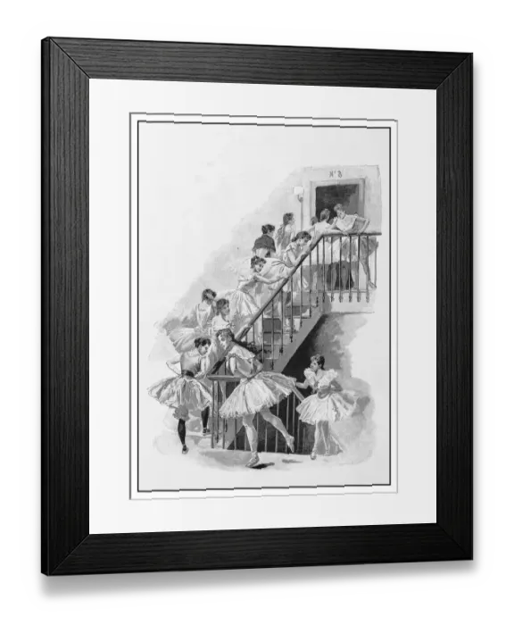 Framed Print : Antique illustration: Ballerinas