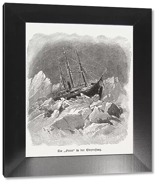 Fridtjof Nansens Fram expedition (1893-1896), wood engraving, published in 1898