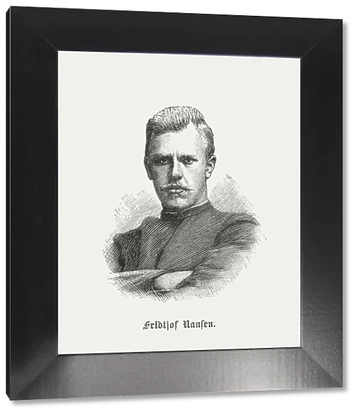 Fridtjof Nansen (1861-1930), Norwegian explorer, wood engraving, published in 1898