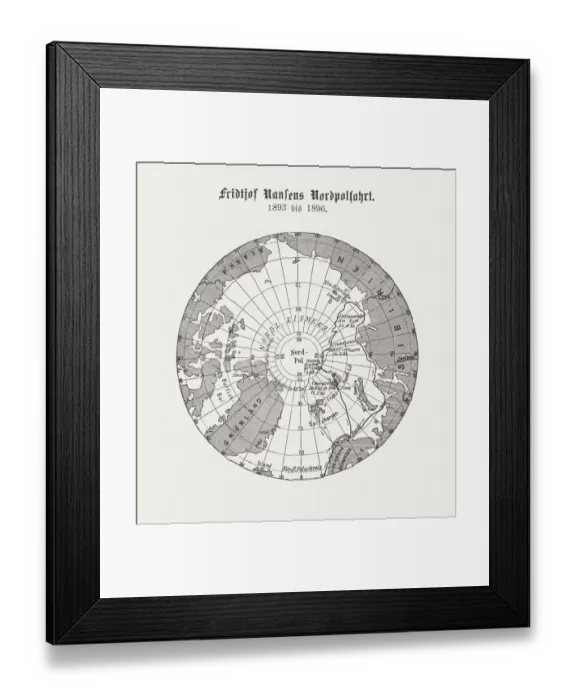 Framed Print : Fridtjof Nansens northern polar expedition (1893-1896), wood engraving, published 1898