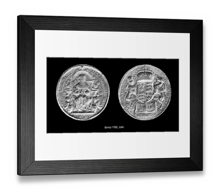 Framed Print : Old engraved illustration of seal of Henry VIII, 1543 Framed Print : Old engraved illustration of seal of Henry VIII, 1543