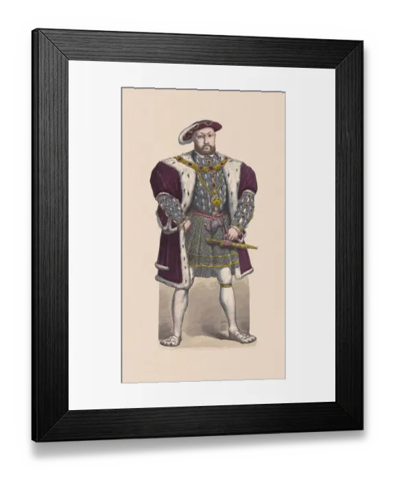 Framed Print : Henry VIII of England (1491-1547), hand-colored wood engraving, published c. 1880 Framed Print : Henry VIII of England (1491-1547), hand-colored wood engraving, published c. 1880