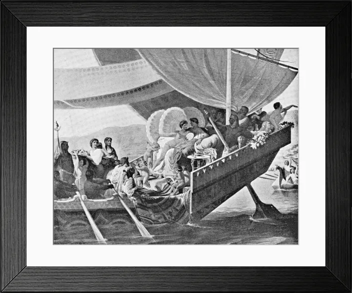 Framed Print : Marc Antony Escapes Aboard Cleopatras Ship Framed Print : Marc Antony Escapes Aboard Cleopatras Ship