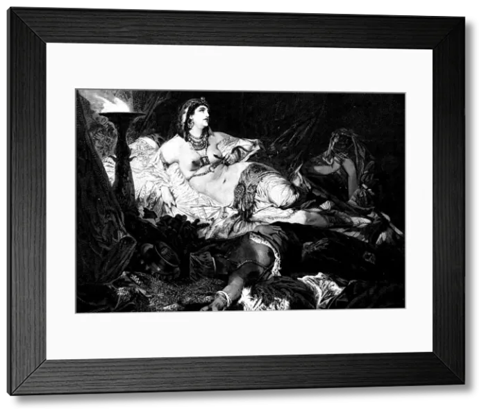 Framed Print : Antique illustration of Cleopatras death Framed Print : Antique illustration of Cleopatras death