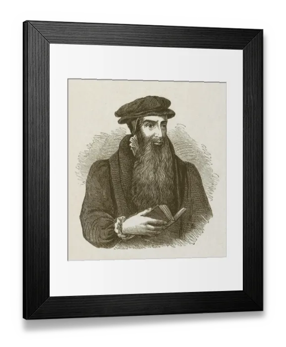 Framed Print : John Knox (c. 1510-1572), wood engraving, published in 1877