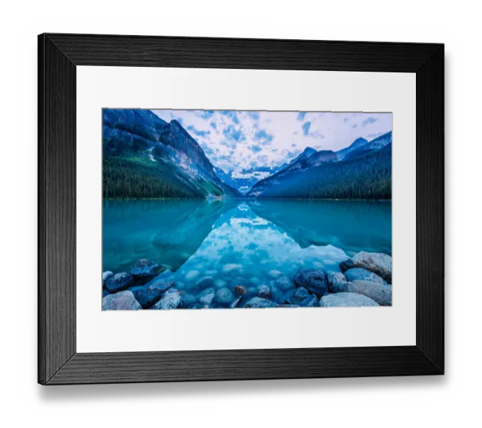 Framed Print : Sunrise Glow at Lake Louise Banff National Park Canada