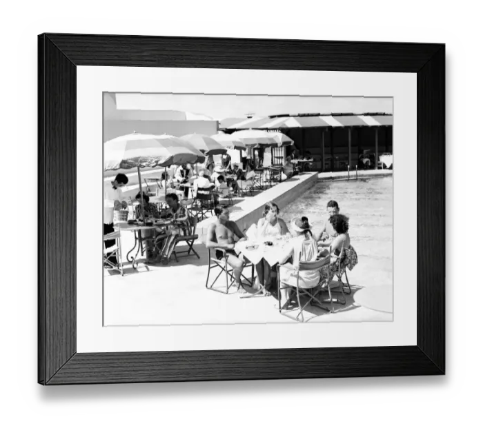 Framed Print : Poolside dining Framed Print : Poolside dining