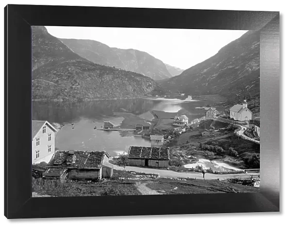 Hellesylt. A tranquil view of Hellesylt, in the Norwegian mountains