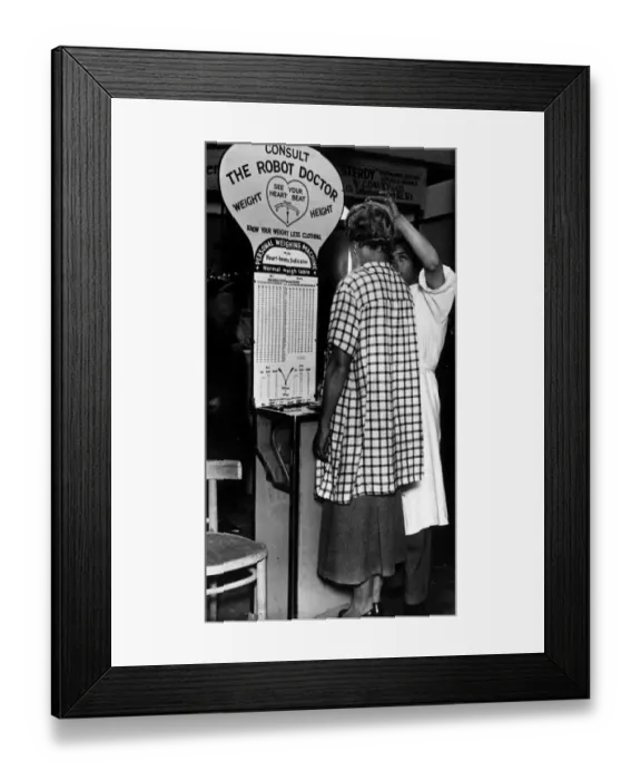 Framed Print : Woman On Scales Framed Print : Woman On Scales