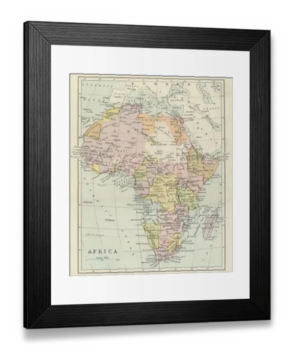 Framed Print : Old map of the continent of Africa Framed Print : Old map of the continent of Africa