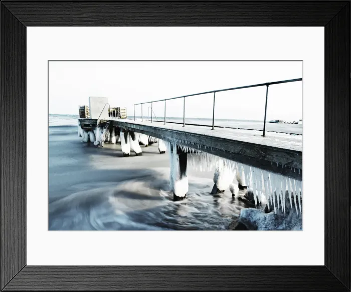Framed Print : Frozen jetty Framed Print : Frozen jetty