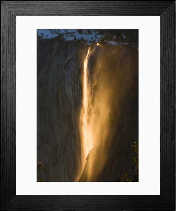 Framed Print : Horsetail Falls at sunset in Yosemite Framed Print : Horsetail Falls at sunset in Yosemite