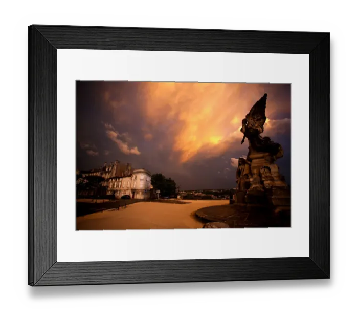 Framed Print : Stormy Sky at Sunset, in Angoulme, France