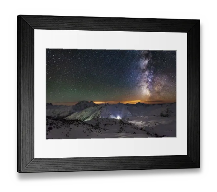 Framed Print : View from Mount Elbrus to the Main Caucasian Range at night Framed Print : View from Mount Elbrus to the Main Caucasian Range at night