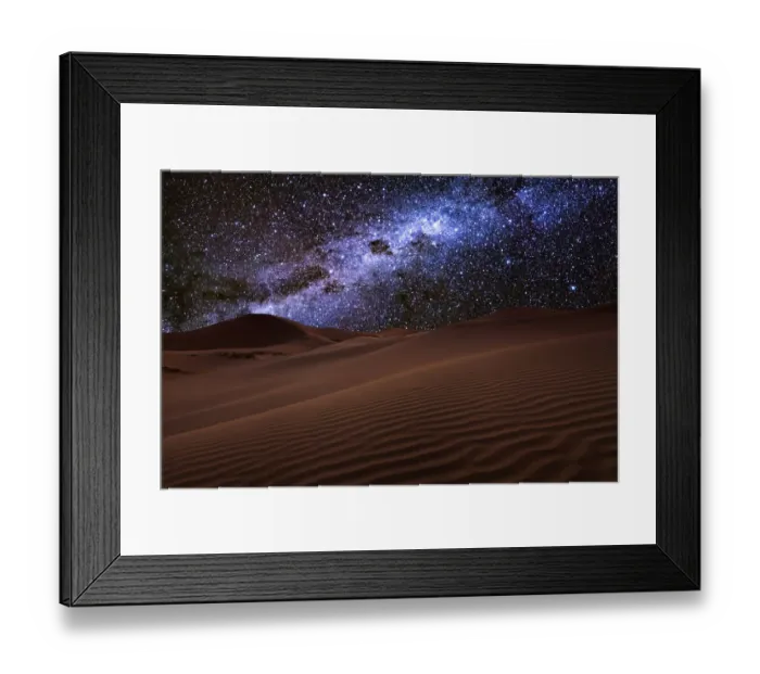 Framed Print : Starry night over the dunes in the desert Framed Print : Starry night over the dunes in the desert