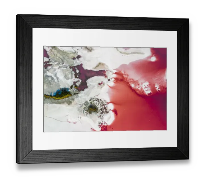 Framed Print : Aerial view of the salty pink lake. Pink Salt Lake Hutt Lagoon