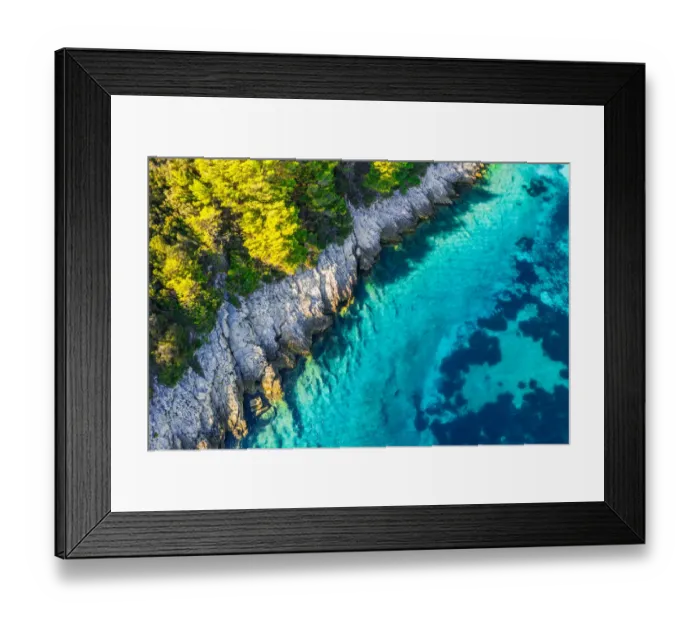 Framed Print : Aerial view of picturesque bay at Hvar island, Croatia Framed Print : Aerial view of picturesque bay at Hvar island, Croatia