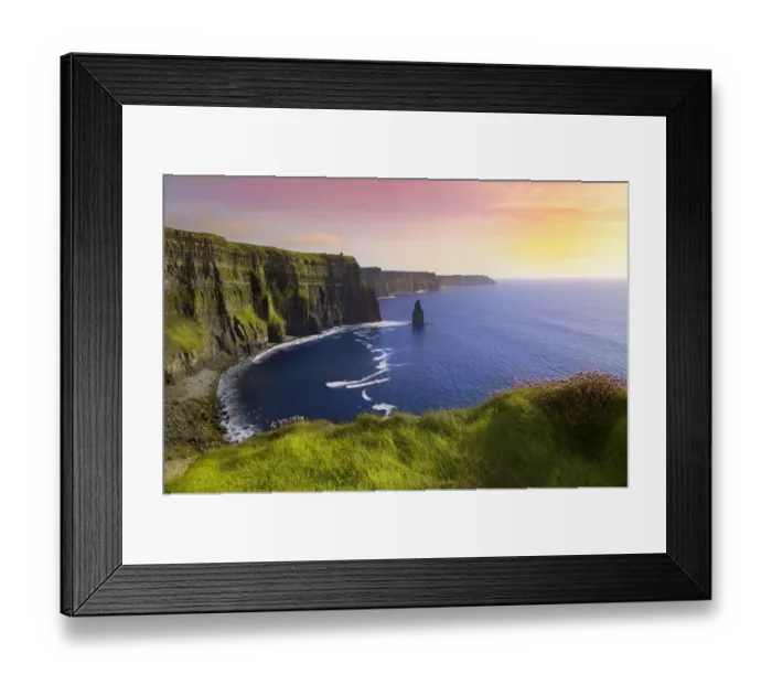 Framed Print : Cliffs of Moher at colourful sunset Co. Clare, Ireland Framed Print : Cliffs of Moher at colourful sunset Co. Clare, Ireland