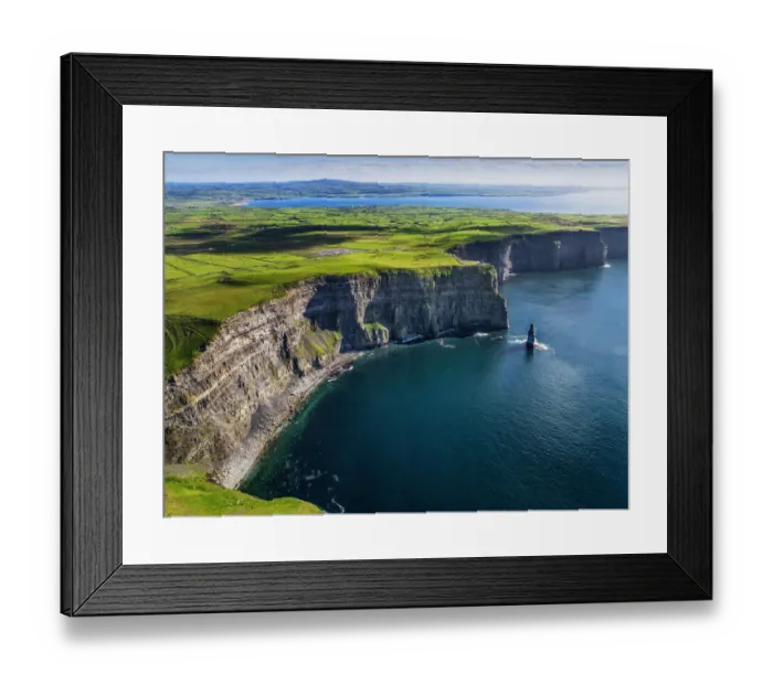 Framed Print : Aerial of the Cliffs of Moher in County Clare, Ireland Framed Print : Aerial of the Cliffs of Moher in County Clare, Ireland