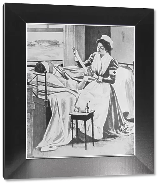 Antique illustration from US navy and army: Nurse