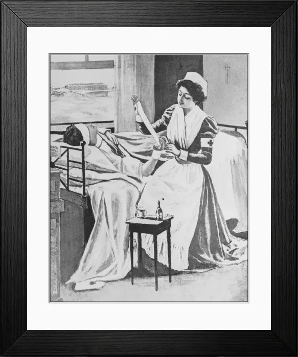 Framed Print : Antique illustration from US navy and army: Nurse Framed Print : Antique illustration from US navy and army: Nurse
