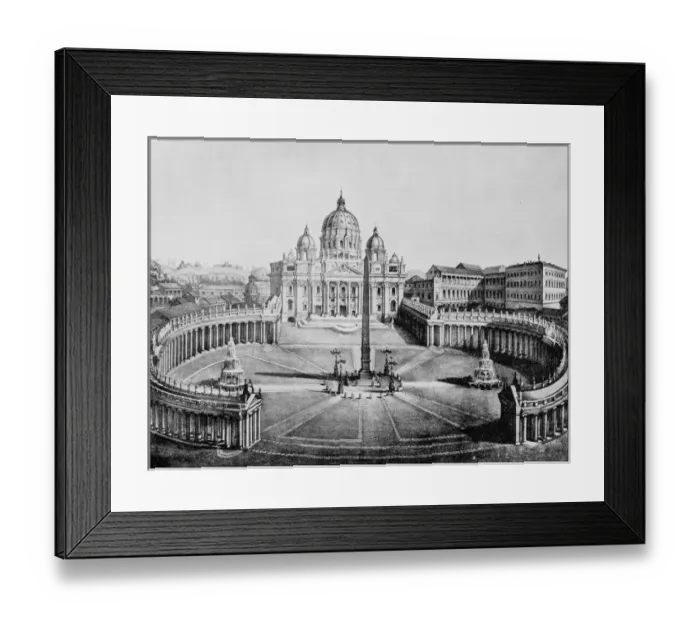 Framed Print : Antique photograph of Worlds famous sites: St Peters and Vatican, Rome, Italy Framed Print : Antique photograph of Worlds famous sites: St Peters and Vatican, Rome, Italy
