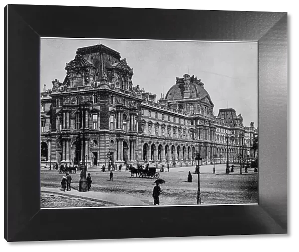 Antique photograph of Worlds famous sites: Louvre Buildings, Paris, France
