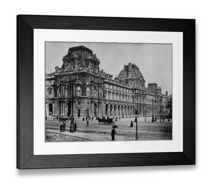 Framed Print : Antique photograph of Worlds famous sites: Louvre Buildings, Paris, France