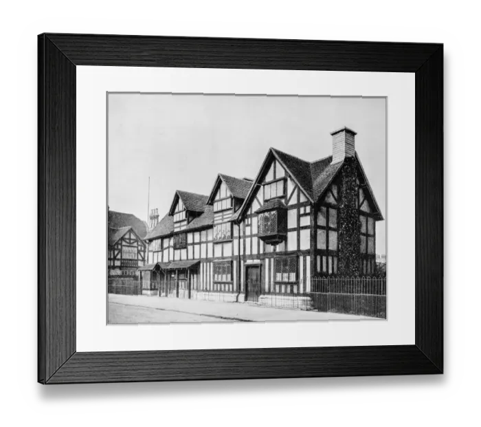 Framed Print : Antique photograph of Worlds famous sites: Shakespeares House, Stratford on Avon Framed Print : Antique photograph of Worlds famous sites: Shakespeares House, Stratford on Avon