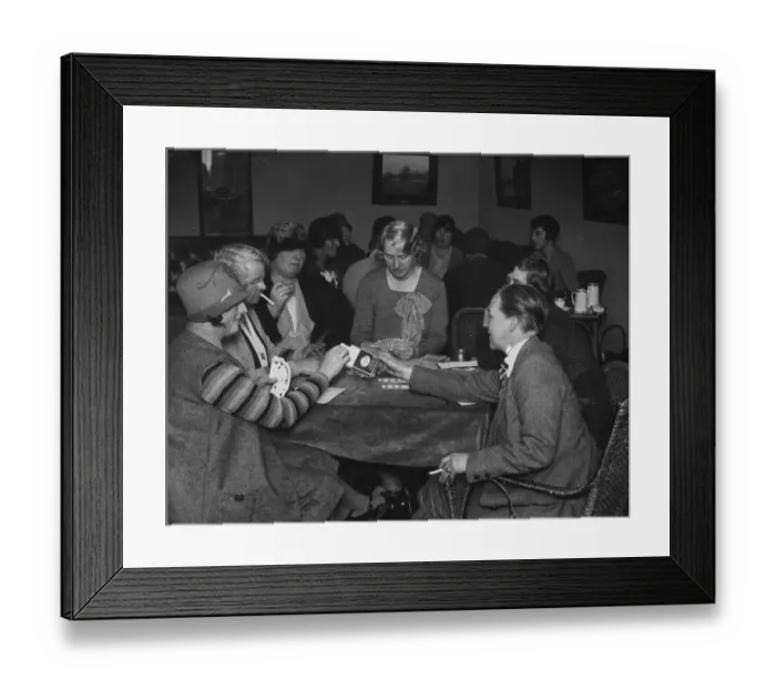 Framed Print : Card Game. circa 1930: Card players playing bridge Framed Print : Card Game. circa 1930: Card players playing bridge