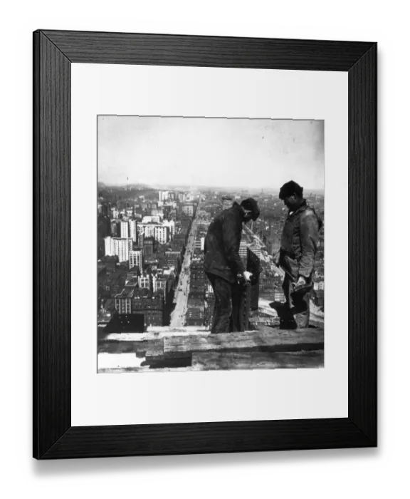 Framed Print : High Above New York - Don t Look Down Framed Print : High Above New York - Don t Look Down